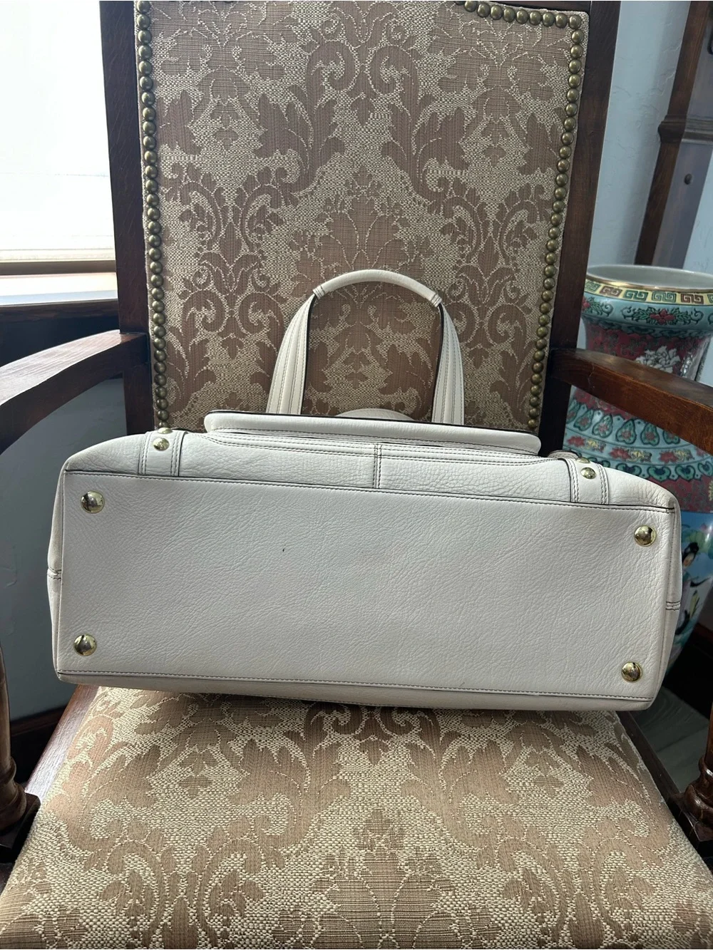 COACH Y2K Large leather Miranda Satchel White / Gold Hardware